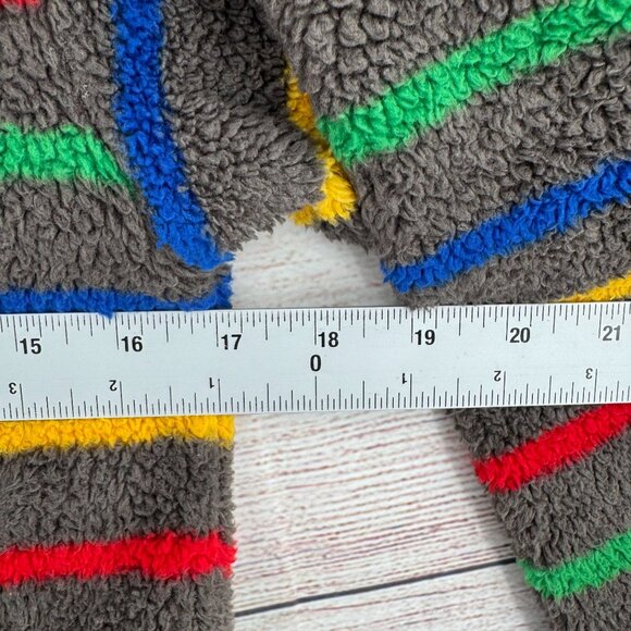 Hanna Andersson‎ Striped Fuzzy Fleece 1/4 Zip Jacket Youth Size 140/US 10 Gray - Picture 11 of 13